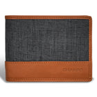 Champs Denim Leather Top Wing Wallet - Tan/Black-Leather Top wing wallet in gift box
