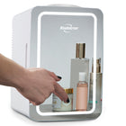 Koolatron Cosmetics Fridge with Makeup Mirror and LED Ring Light - 6 L-Mirrored door with dimmable ring light and touch control
