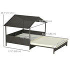 PawHut - Niche pour chien extensible en rotin pour extérieur et intérieur avec toit crème blanc-Idéale pour la cour, le jardin, le balcon, la terrasse ou l'intérieur, un excellent complément à votre ensemble de meubles en osier 
