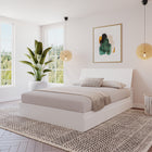 Nexera Storage Headboard - Full Size - White-Designed and made in Canada with CARB II/FSC Certified particle board and MDF materials.  Ships in 24-48H from order date. Assembly required