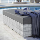 Modway Convene Outdoor Patio Rectangular Ottoman - Light Grey/Charcoal-Machine Washable Cushion Covers