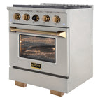 Kucht 30" KXP Series Dual Fuel Range Natural Gas - Stainless Steel/Gold-High quality Stainless Steel control knobs
