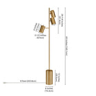 Hudson&Canal Dorset 3-Light Floor Lamp with Metal Shades - Brass/Brass-Features easy assembly
