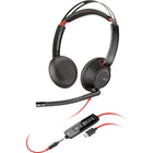 HP Poly Blackwire 5220 Stereo USB-C Headset - 3.5mm Plug USB-C/A Adapter-Audio: Noise and echo reduction; Dynamic EQ optimized