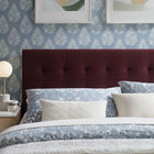 Modway Lily Stain-Resistant Performance Velvet King Size Headboard - Mulberry-Dense Foam Padding