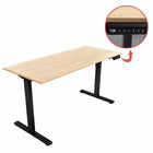 Ezywork 55" Electric Height Adjustable Standing Desk - Black Frame/Wood Table Top-Colour: Black Frame / Wood Top