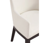 Manhattan Comfort - Fauteuil de salle à manger moderne Gansevoort 57 cm, revêtement en similicuir crème, avec accoudoirs-10