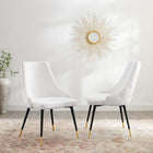 Modway Adorn Performance Velvet Dining Side Chair - White - 2 Pack-Performance Velvet Polyester Upholstery