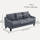 HOMCOM - Canapé 3 places en lin avec ressorts ensachés - gris charbon-Esthétique moderne qui complète une décoration contemporaine 