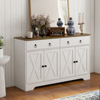 HOMCOM 47.6" L Sideboard Buffet Cabinet with Storage - White-Fitted with particleboard, smooth surface is easy to wipe clean when there are spills or messes