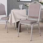 Flash Furniture HERCULES Series Crown Back Stacking Banquet Chair in Grey Dot Fabric - Silver Frame-Upholstered Seat and Back