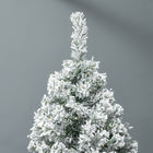 HOMCOM 7.5' Pre-Lit Snow-Flocked Artificial Christmas Tree - Green-Flame retardant branches are unlikely to catch fire or cause serious household damage 