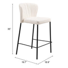 Zuo Linz Counter Stool - Cream - Set of 2-8