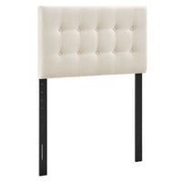 Modway Emily Fabric Upholstered Twin Size Headboard - Ecru-Premium Linen-Like Fabric