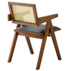 Modway - Thera Canne en cuir végane Fauteuils de salle à manger Ensemble de 2 - Noir noyer-8
