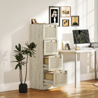 HOMCOM 4-Drawer Letter/A4 Filing Cabinet Lockable - Oak-Four spacious drawers for organization and the top surface for holding a printer
