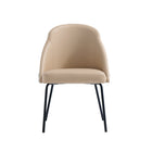 Manhattan Comfort - Chaise de salle à manger moderne Gracie 61,5 cm en similicuir, coloris beige et noir-Chaise de salle à manger moderne pour salle à manger et usage de travail