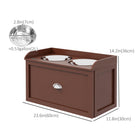PawHut Large Elevated Dog Bowl Stand with Bowl and Storage - Brown-Smooth metal slide rail and convenient handle make accessing the storage drawer effortless 