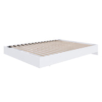 Nexera Platform Bed Frame - Queen Size - White-Includes a system of slats for mattress support so it doesn't require a box spring, the perfect budget-friendly choice!