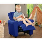 Flash Furniture – Fauteuil inclinable pour enfants en vinyle contemporain avec porte-gobelet et appuie-tête, bleu-Rembourrage en vinyle bleu