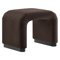 Modway Koda Performance Velvet Waterfall Stool - Black/Chocolate Brown-Performance Velvet Upholstery