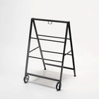 Futech Double-Sided Rolling Metal A-Frame - 24" x 36" - Black-Durable black metal A-frame with wheels for easy mobility and repositioning.