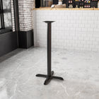 Flash Furniture – Pied de table de restaurant en fonte d’acier 22 x 22 po, base en X, colonne hauteur bar de 3 po de diam., noir-Base de table de restaurant