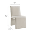 Modway Emory Upholstered Performance Velvet Dining Side Chair - Alabaster-Armless Design