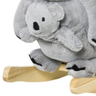 Qaba Baby Koala Design Rocking Horse - Grey-Materials: Plush, Poplar Wood, Steel, PP Cotton 