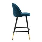 Modway Cordial Fabric Counter Stools - Azure - Set of 2-Counter Stool Weight Limit: 300 lb