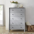Modway Emmeline Scalloped 5-Drawer Chest - Light Grey-Scalloped Edge Detail