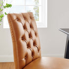 Modway Duchess Button Tufted Vegan Leather Dining Chair - Tan-Fine Vegan Leather Upholstery