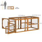 PawHut Wooden Chicken Coop Extension with Roosting Bars - Orange-Fir wood frame for outdoor-strong 