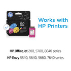HP 62 Tri-Color Original Ink Cartridge (C2P06AN)-Yield (approx): 165 pages