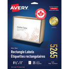 Avery White Rectangle Labels with TrueBlock, 8-1/2" x 11", for Laser/Inkjet Printer, 25 Pack (5265)-11" x 8-1/2", White