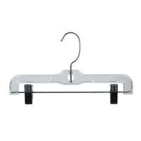 Eddie's - Cintres pour enfants de 12" en plastique avec pinces - Transparent - 100/pqt-Cintres en plastique pour pantalons d'enfants