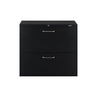 ProSource 30" Lateral File Cabinet, 2-Drawer, Black-Fixed-front drawers with designer-style metal handles