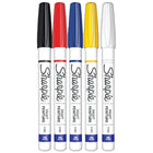 Sharpie Oil-Based Paint Markers - Fine Tip - Assorted Colours - Set of 5-Medium point lays down highly visible lines perfect for decorating windows