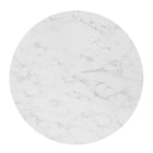 Modway Verne 35" Artificial Marble Dining Table - Gold White-Non-Marking Ring