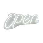 Futech LED Open Sign - 20" W x 10" H - White/White-Sturdy White PVC Backboard with White Neon