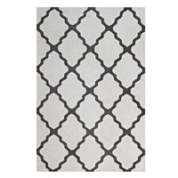 Modway - Marja Treillis marocain Tapis de comédie 8 pi l x 10 pi L - Ivoire et charbon de bois-Tapis à treillis marocain