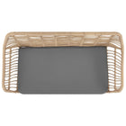 Manhattan Comfort Antibes Modern Patio 4-Person Conversation 4-Piece Set with Coffee Table - Tan/Grey-Frame Made of Steel Wrapped in PVC Rattan Perfect for Outdoor Weather
