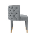 Manhattan Comfort - Chaise de salle à manger moderne Maya 61 cm en velours gris-Profondeur intérieure de l’assise : 48 cm Hauteur de l’assise : 49,5 cm Largeur intérieure de l’assise : 56 cm