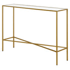 Hudson&Canal - Console Henley 42" de largeur avec plateau en verre - Laiton-La table a une capacité de poids de 30 lb