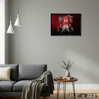 Miikka Kiprusoff Flames from Behind - Framed Canvas - 31" x 22"-Ready to hang - arrives fully assembled