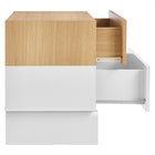Modway Nolia 2-Drawer Colour Block Nightstand - Oak White-Assembly Required