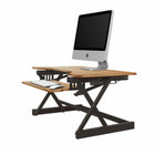 Rocelco 32" Ergonomic Adjustable Height Sit Stand Desk Riser with Easy Up-Down Handles - Teak-Gas springs designed to hold up to 35 lbs.