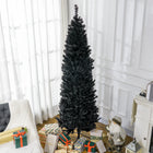 HOMCOM 7' Artificial Christmas Tree with Auto Open - Black-Realistic plastic branches give a full and lush look to the tree 