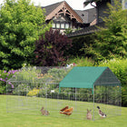 PawHut - Enclos extérieur en métal pour petits animaux, vert-La housse incluse avec la cage galvanisée pour animaux est fabriquée en polyéthylène 