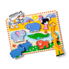 Melissa & Doug - Puzzle à grosses pièces en bois, safari - 8 pièces-Les pièces tiennent debout pour jouer plus facilement